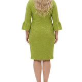 NY Collection Plus Size 3/4 Sleeve Pearl Detail Dress