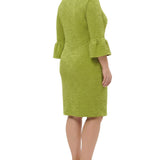NY Collection Plus Size 3/4 Sleeve Pearl Detail Dress