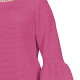 NY Collection Plus Size 3/4 Length Pearl Detail Dress - Pink