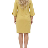 NY Collection Plus Size 3/4 Pearl-Detail Petal Sleeve Dress