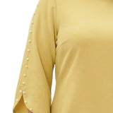 NY Collection Plus Size 3/4 Pearl-Detail Petal Sleeve Dress