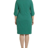 NY Collection Plus Size 3/4 Pearl-Detail Petal Sleeve Dress