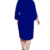 Sapphire 3/4 Pearl-Detail Petal Sleeve Dress - Plus