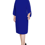 Sapphire 3/4 Pearl-Detail Petal Sleeve Dress - Plus
