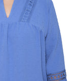 NY Collection Plus Size Long Sleeve Blouse With Crochet Trim