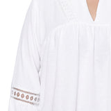 NY Collection Plus Size Long Sleeve Blouse With Crochet Trim