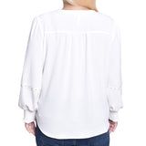 NY Collection Plus Size Long Sleeve Studded Blouse