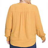 NY Collection Plus Size Long Sleeve Studded Blouse