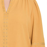 NY Collection Plus Size Long Sleeve Studded Blouse