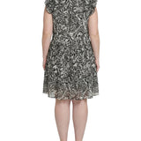 NY Collection Plus Size Flutter Sleeve Flounced Dress