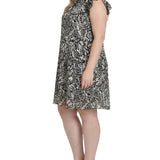 NY Collection Plus Size Flutter Sleeve Flounced Dress