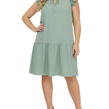 NY Collection Plus Size Flutter Sleeve Flounced Dress