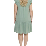 NY Collection Plus Size Flutter Sleeve Flounced Dress