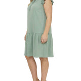 NY Collection Plus Size Flutter Sleeve Flounced Dress