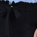 Full Length Paper Bag Waist Pants, Plus
