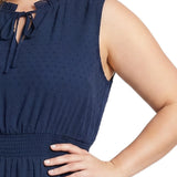 Sleeveless Tiered Swiss Dot Maxi Dress, Plus