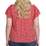 NY Collection Plus Size Double Flutter Sleeve Blouse