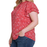 NY Collection Plus Size Double Flutter Sleeve Blouse