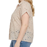 Short Sleeve Eyelet Blouse, Plus