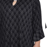 NY Collection Plus Size 3/4 Bell Sleeve Top With Hardware