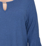 NY Collection Plus Size 3/4 Bell Sleeve Top With Hardware