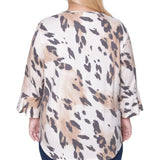 NY Collection Plus Size 3/4 Bell Sleeve Top With Hardware