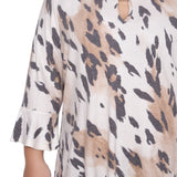 NY Collection Plus Size 3/4 Bell Sleeve Top With Hardware