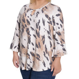 NY Collection Plus Size 3/4 Bell Sleeve Top With Hardware