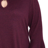 NY Collection Plus Size 3/4 Bell Sleeve Top With Hardware