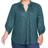 NY Collection Plus Size Long Roll Tab Sleeve Tunic