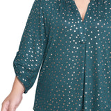 NY Collection Plus Size Long Roll Tab Sleeve Tunic