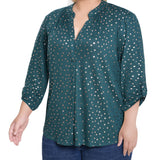 NY Collection Plus Size Long Roll Tab Sleeve Tunic