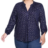 NY Collection Plus Size Long Roll Tab Sleeve Tunic