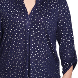 NY Collection Plus Size Long Roll Tab Sleeve Tunic