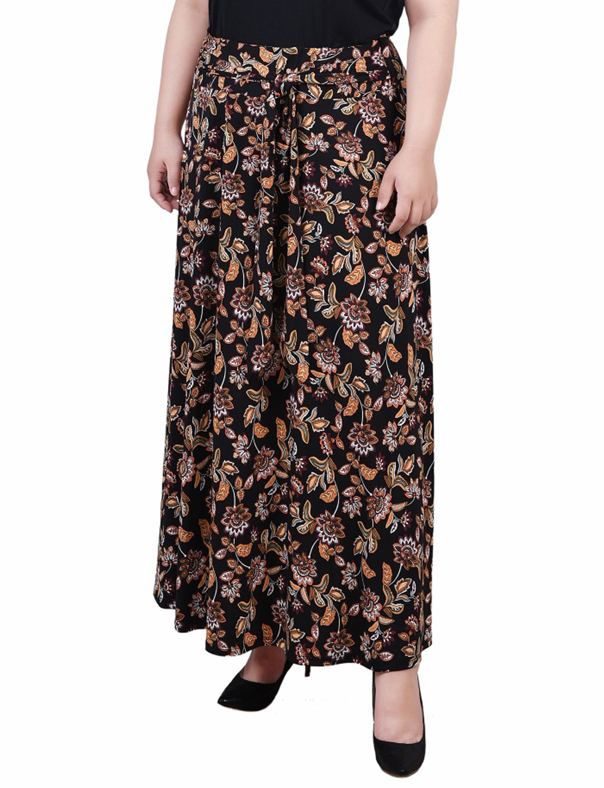 Maxi Skirt With Sash Waist Tie, Plus
