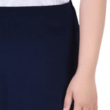 Navy Wide Yoked Maxi Skirt - Plus