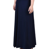 Navy Wide Yoked Maxi Skirt - Plus