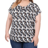 Extended Sleeve Top With Grommets, Plus