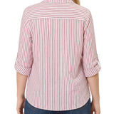 3/4 Sleeve Roll Tab Blouse, Plus