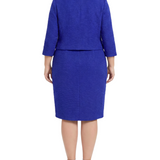 Textured Knit 3/4 Sleeve 2-Piece Dress Set, Plus