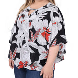 NY Collection Plus Size Elbow Sleeve Poncho Top