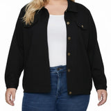 NY Collection Plus Size Long Sleeve Ponte Cropped Jacket