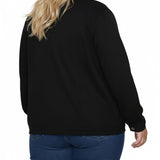 NY Collection Plus Size Long Sleeve Ponte Cropped Jacket