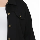 NY Collection Plus Size Long Sleeve Ponte Cropped Jacket