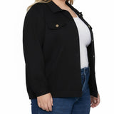 NY Collection Plus Size Long Sleeve Ponte Cropped Jacket