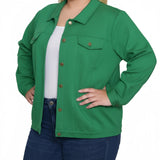 NY Collection Plus Size Long Sleeve Ponte Cropped Jacket