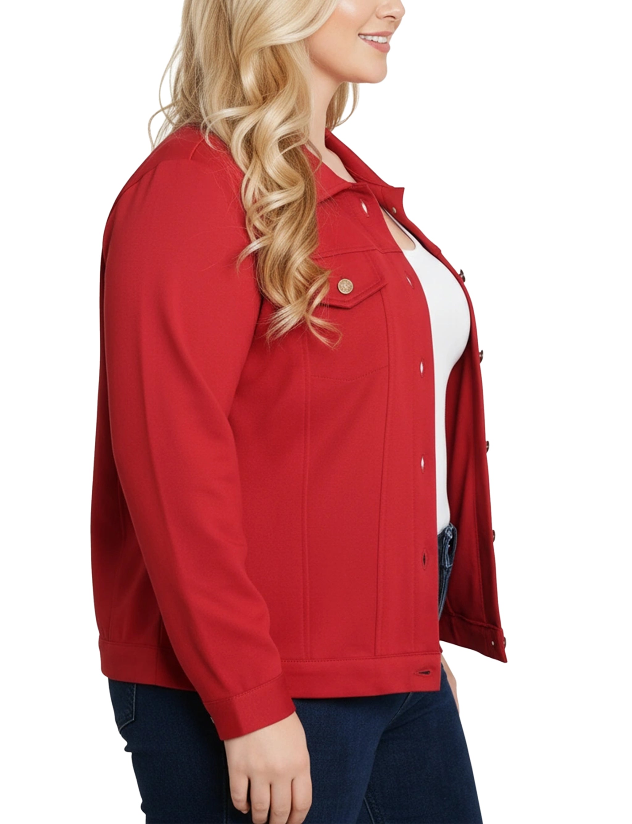 NY Collection Plus Size Long Sleeve Ponte Cropped Jacket