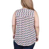 Sleeveless Pintucked Blouse, Plus