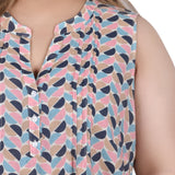 Sleeveless Pintucked Blouse, Plus