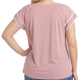 Double-Layer V-Neck Blouse, Plus